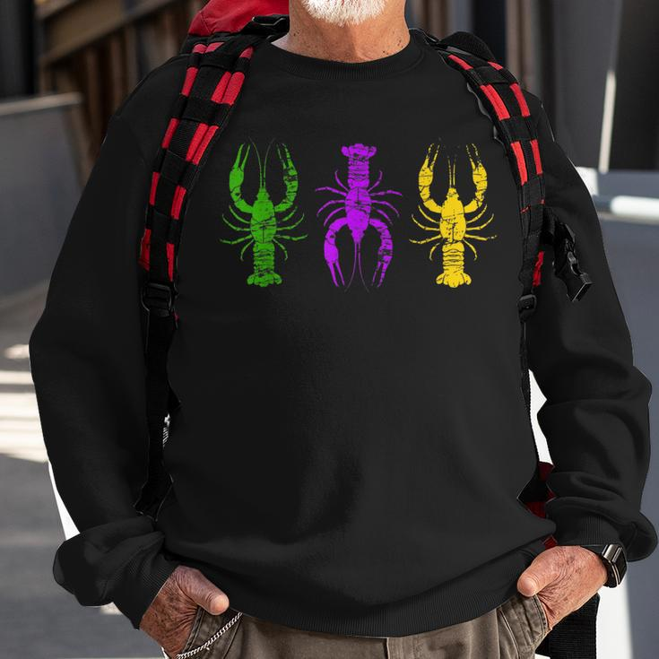 Mardi Gras Crawfish Jester Hat Bead New Orleans Gifts  Sweatshirt Gifts for Old Men