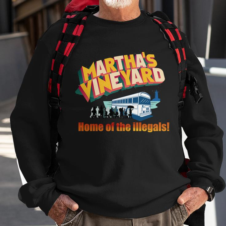 Marthas Vineyard Home Of The Illegals Funny Sweatshirt Gifts for Old Men
