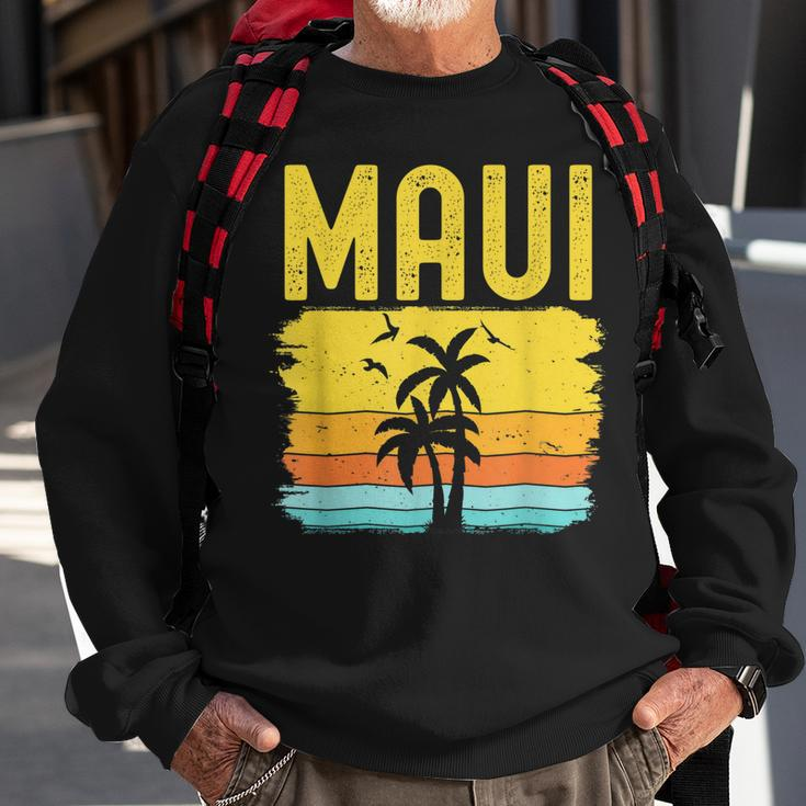 Maui Beach Hawaii Summer Vacation Hawaiian Sunset Vintage Sweatshirt Gifts for Old Men