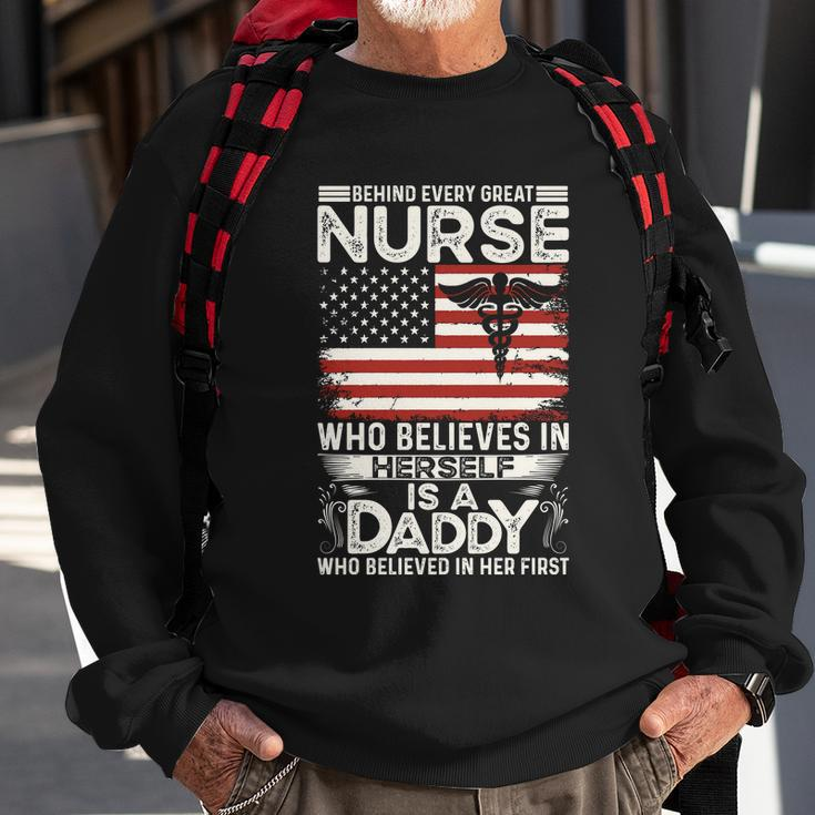 Medical Behind Every Great Nurse Who Believes In Herself Is A Dad Who Believed Sweatshirt Gifts for Old Men
