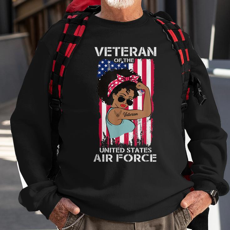 Melanin Female Air Force Veteran Us Air Force Usaf Men Women Sweatshirt Graphic Print Unisex Gifts for Old Men