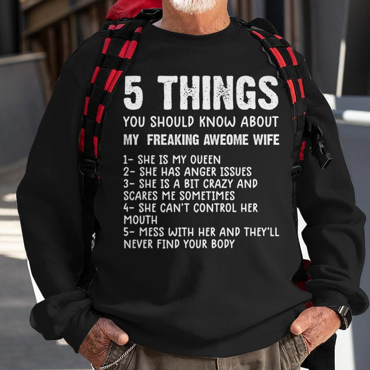 Mens 5 Things You Should Know About My Wife She Is My Queen V5 Sweatshirt Gifts for Old Men