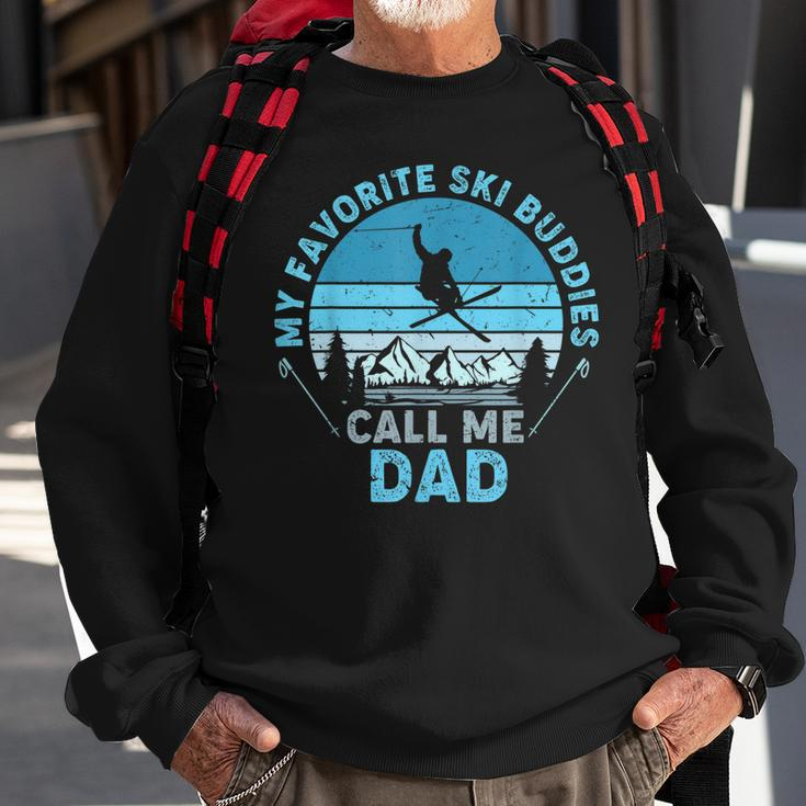 Mens Bddj Vintage My Favorite Ski Buddies Call Me Dad Fathers Day Sweatshirt Gifts for Old Men
