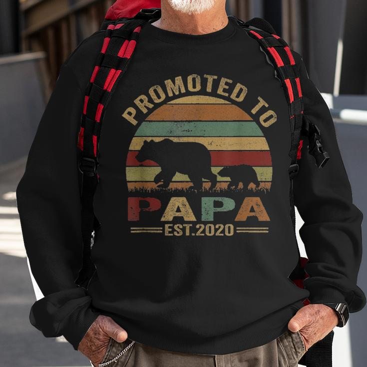 Mens Bear Promoted To Papa Est 2021 Vintage Fathers Day Gift Sweatshirt Gifts for Old Men