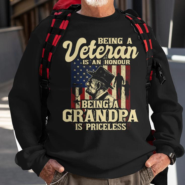 Mens Being A Veteran Is An Honour - Patriotic Us Veteran Grandpa Sweatshirt Gifts for Old Men