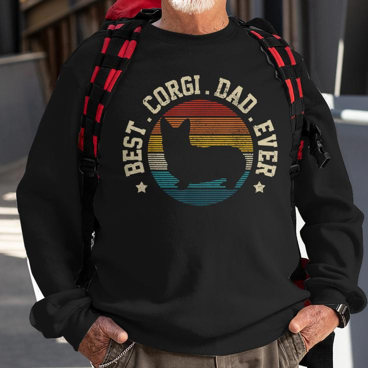 Mens Best Corgi Dad Ever Vintage Funny Cute Corgi Dog Gift Sweatshirt Gifts for Old Men