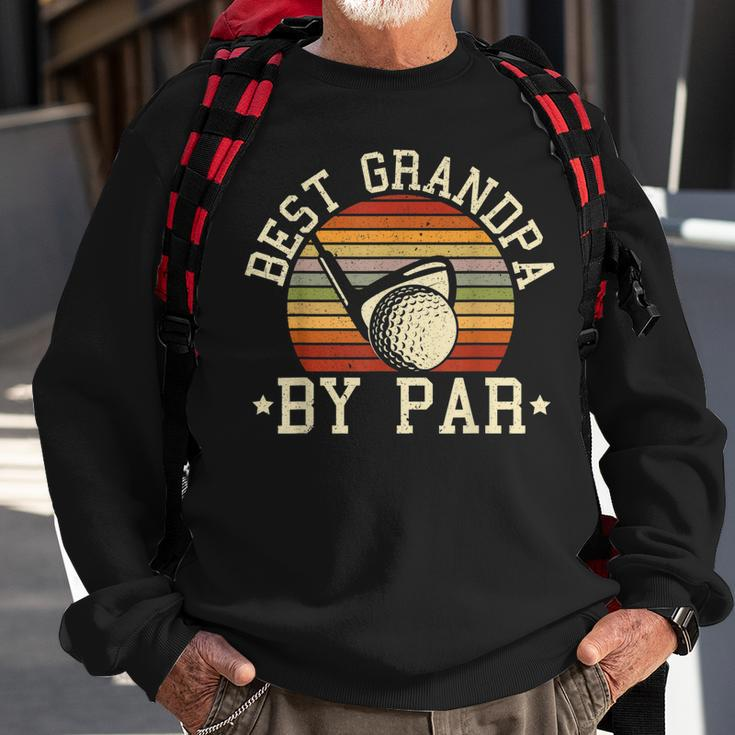 Mens Best Grandpa By Par Golfer Golfing Ball And Club Sport Men Women Sweatshirt Graphic Print Unisex Gifts for Old Men