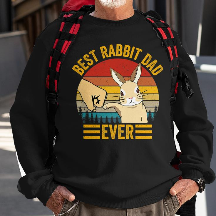 Mens Best Rabbit Dad Ever Vintage Rabbit Lover Best Bunny Dad Eve Sweatshirt Gifts for Old Men