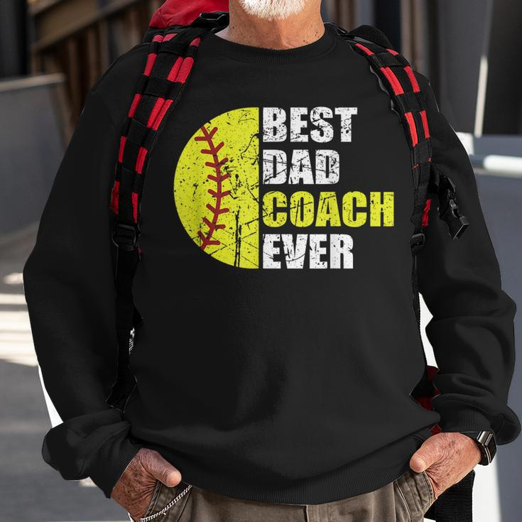 Mens Best Softball Dad Coach Ever Retro Father Softball Coach Dad Sweatshirt Gifts for Old Men
