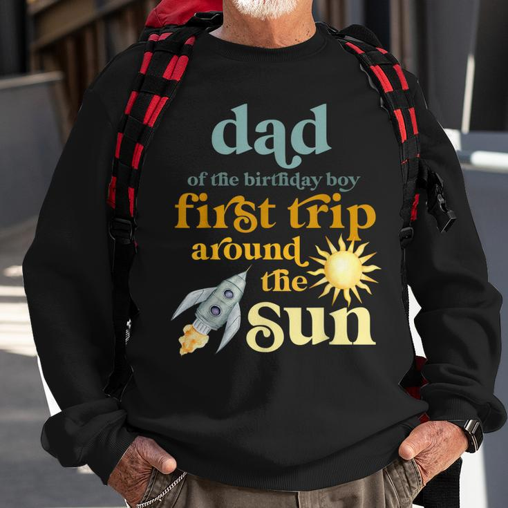 Mens Dad Outer Space 1St Birthday First Trip Around The Sun Baby Sweatshirt Gifts for Old Men