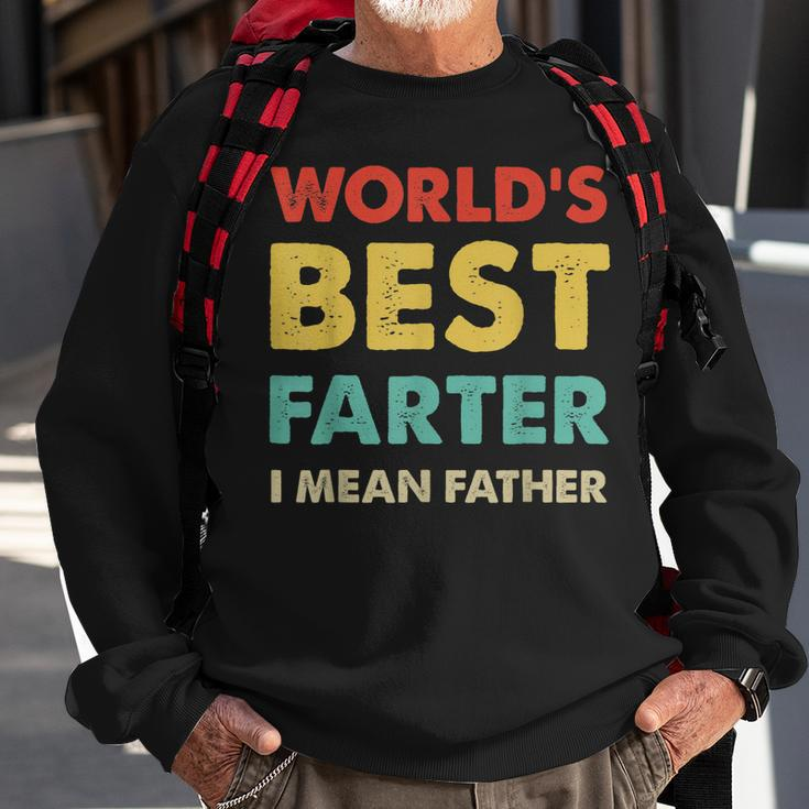 Mens Fathers Day Retro Dad Worlds Best Farter I Mean Father Sweatshirt Gifts for Old Men