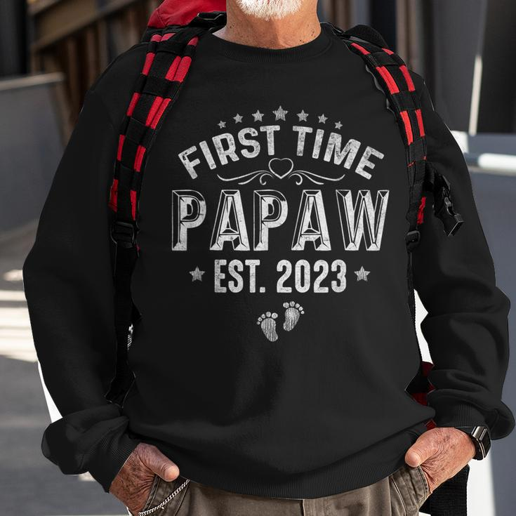 Mens First Time Papaw Est 2023 Fathers Day Soon To Be Papaw Sweatshirt Gifts for Old Men