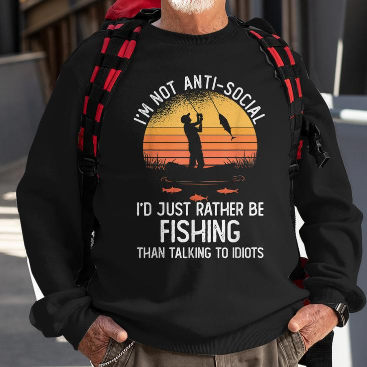 Mens Fishing | Id Rather Be Fishing | Funny Fishing Sweatshirt Gifts for Old Men