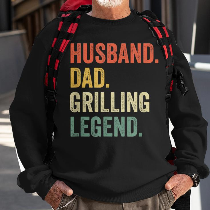 Mens Grilling Bbq Father Funny Husband Grill Dad Legend Vintage Sweatshirt Gifts for Old Men