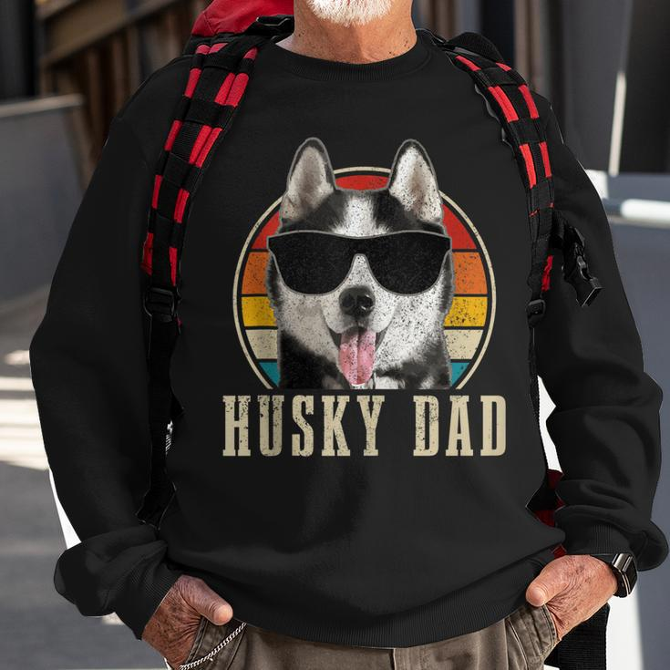 Mens Husky Dad Funny Dog Sunglasses Vintage Siberian Husky Sweatshirt Gifts for Old Men