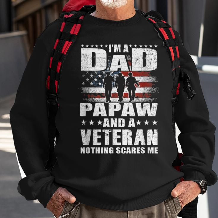 Mens I Am A Dad A Papaw And A Veteran Fathers Day Gift Sweatshirt Gifts for Old Men