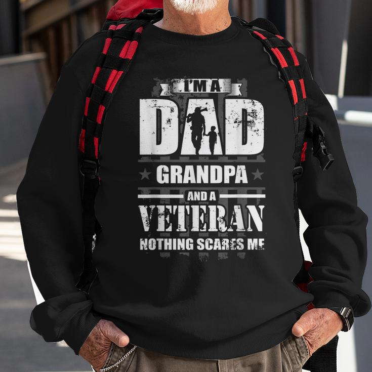 Mens I Am A Dad Grandpa And A Veteran Nothing Scares Me Usa Gift Sweatshirt Gifts for Old Men