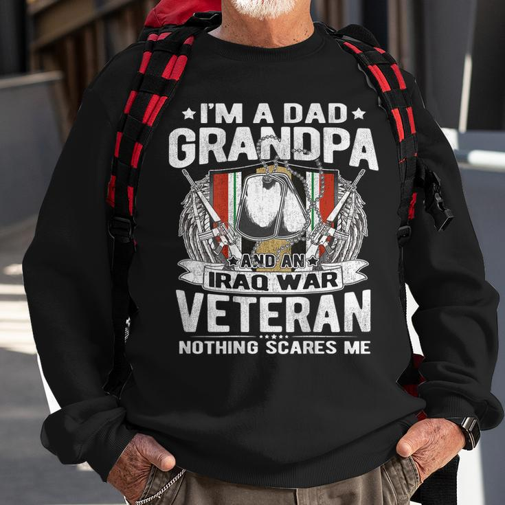 Mens Im A Dad Grandpa And An Iraq War Veteran Nothing Scares Me Men Women Sweatshirt Graphic Print Unisex Gifts for Old Men