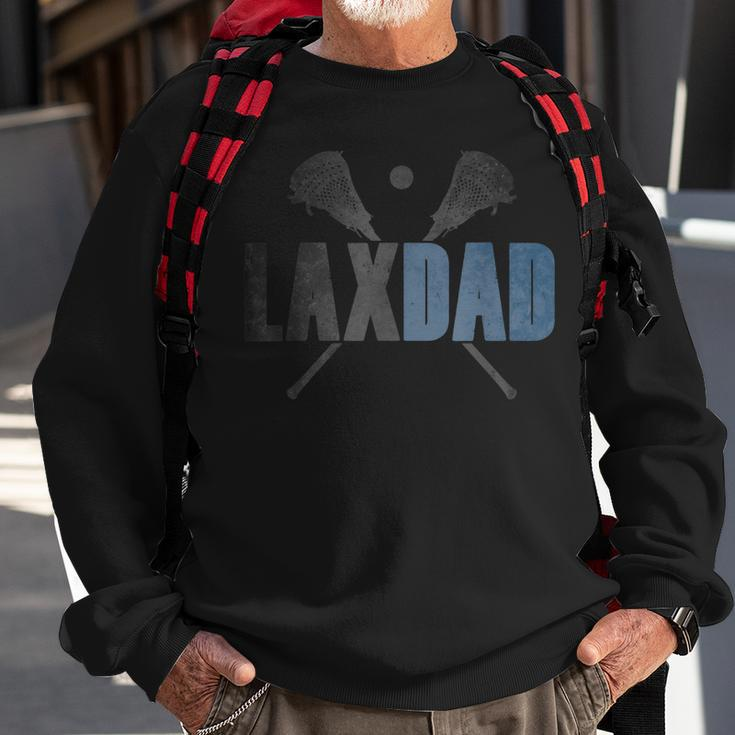 Mens Lax Dad Lacrosse Player Father Coach Sticks Vintage Graphic Sweatshirt Gifts for Old Men