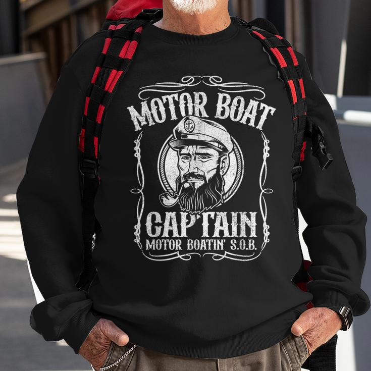 Mens Motor Boat Captain Funny Pontoon Boating Motor Boatin Lake Sweatshirt Gifts for Old Men
