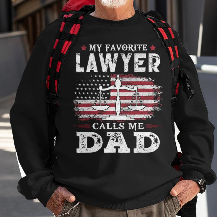 Mens My Favorite Lawyer Calls Me Dad Usa Flag Dad Father Gift Sweatshirt Gifts for Old Men