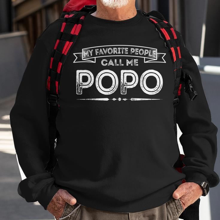 Mens My Favorite People Call Me Popo Funny Dad Papa Grandpa Sweatshirt Gifts for Old Men