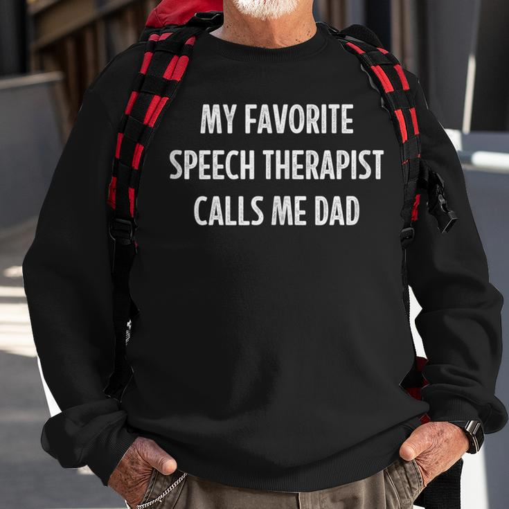Mens My Favorite Speech Therapist Calls Me Dad - Vintage Style - Sweatshirt Gifts for Old Men