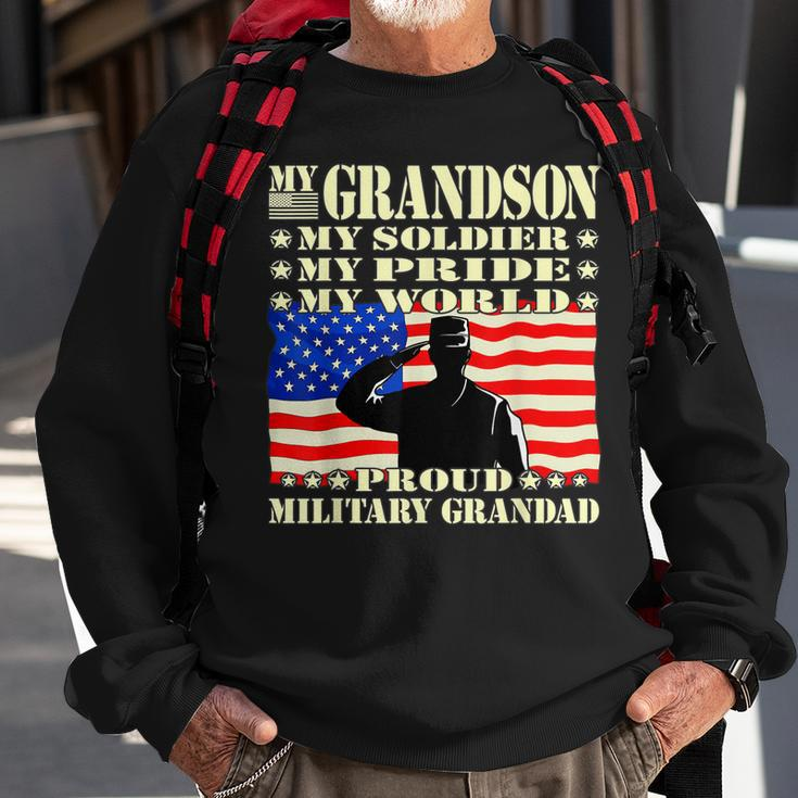 Mens My Grandson My Soldier Hero Proud Military Grandad Gifts Sweatshirt Gifts for Old Men