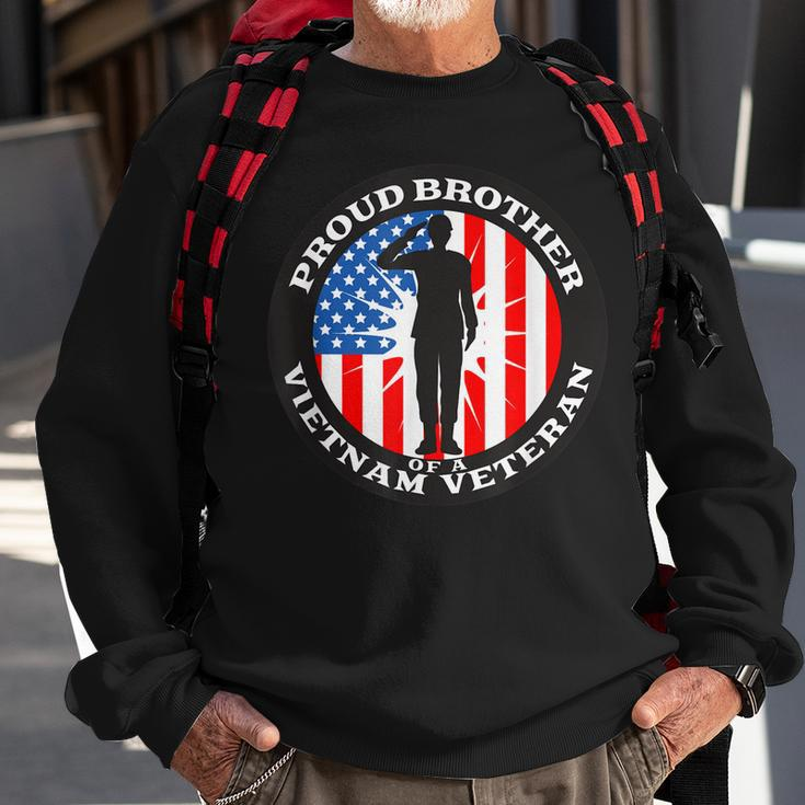 Mens Patriotic Us Flag Gift - Proud Brother Veteran Vietnam Sweatshirt Gifts for Old Men