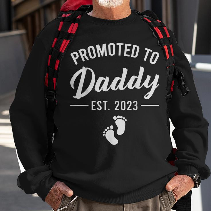 Mens Promoted To Daddy Est 2023 Funny Gift For First Time Dad Men Sweatshirt Gifts for Old Men