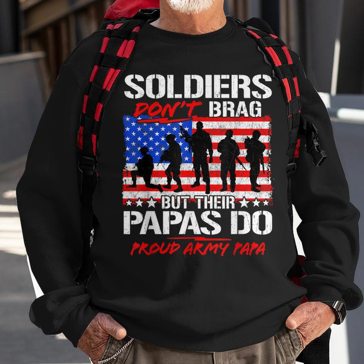Mens Proud Army Papa Soldiers Dont Brag - Military Grandpa Gifts Sweatshirt Gifts for Old Men