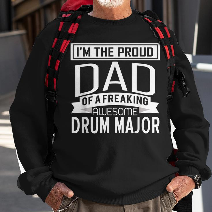 Mens Proud Dad Awesome Drum Major Marching Band Fathers Gift Men Women Sweatshirt Graphic Print Unisex Gifts for Old Men
