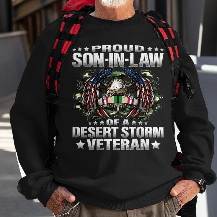 Mens Proud Son-In-Law Of A Desert Storm Veteran Vets Family Gift Men Women Sweatshirt Graphic Print Unisex Gifts for Old Men