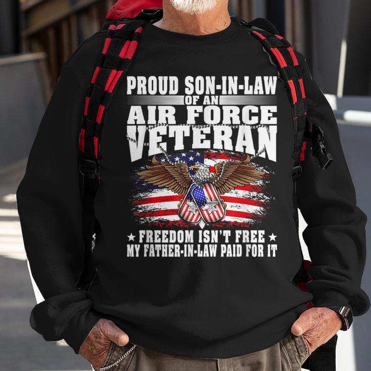 Mens Proud Son-In-Law Of An Air Force Veteran Freedom Isnt Free Men Women Sweatshirt Graphic Print Unisex Gifts for Old Men