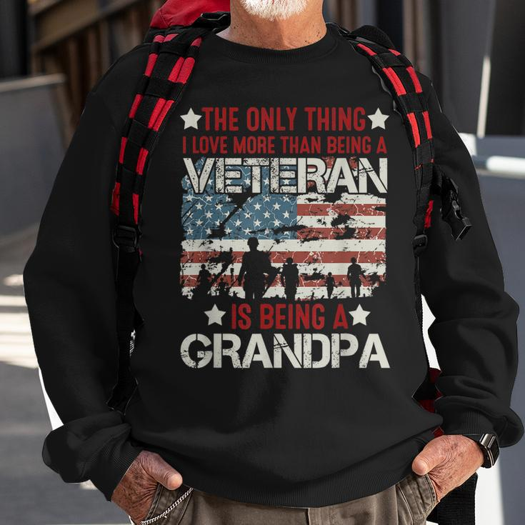 Mens Retired Military Veteran Grandfather Proud Grandpa Men Women Sweatshirt Graphic Print Unisex Gifts for Old Men
