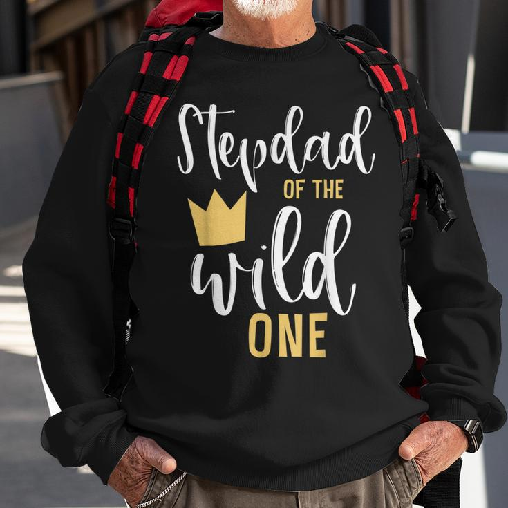 Mens Stepdad Of The Wild One 1St Birthday First Thing Matching Sweatshirt Gifts for Old Men