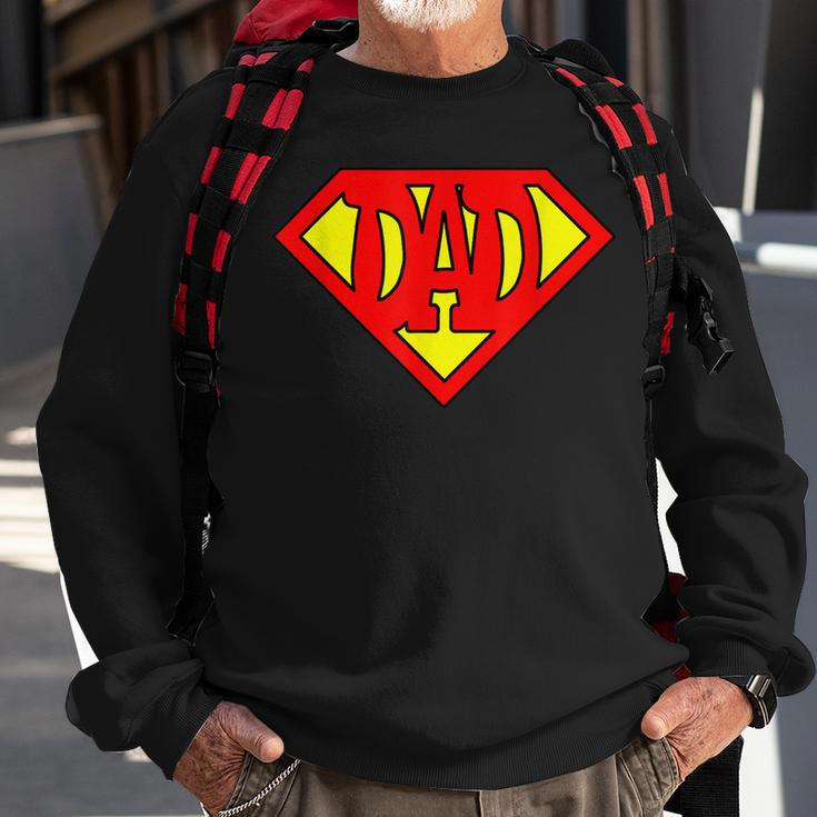 Mens Superdad Super Dad Super Hero Superhero Fathers Day Vintage Sweatshirt Gifts for Old Men