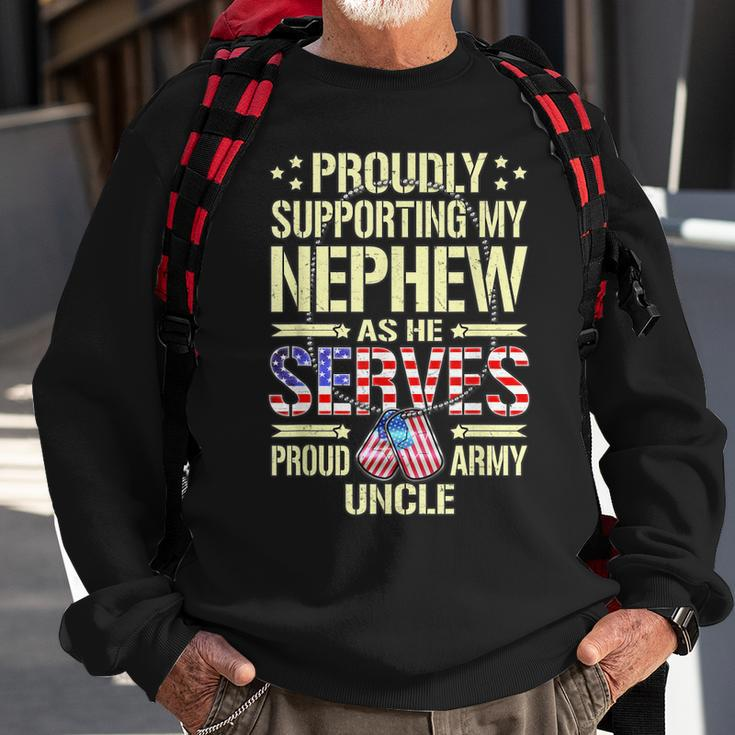 Mens Supporting My Nephew As He Serves - Proud Army Uncle Gift Men Women Sweatshirt Graphic Print Unisex Gifts for Old Men