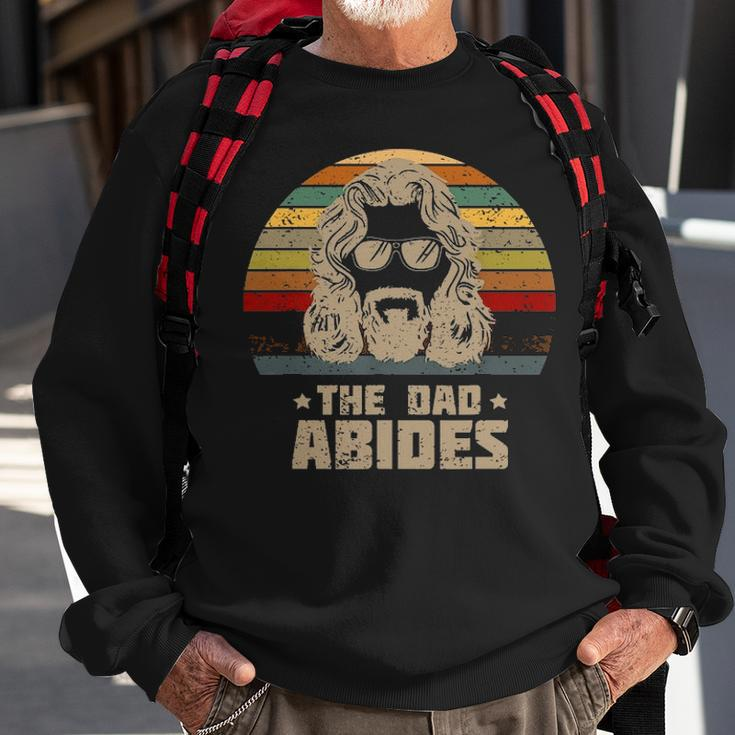 Mens The Dad Abides Retro Fathers Day Sweatshirt Gifts for Old Men