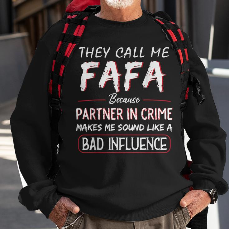 Mens They Call Me Fafa Because Partner In Crime Funny Fathers Day Men Women Sweatshirt Graphic Print Unisex Gifts for Old Men