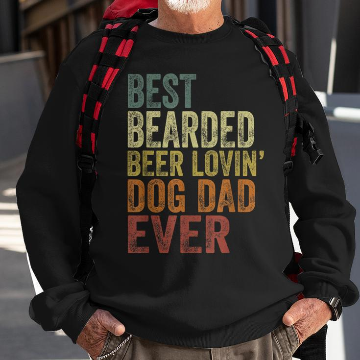 Mens Vintage Best Bearded Beer Lovin Dog Dad Pet Lover Owner Sweatshirt Gifts for Old Men