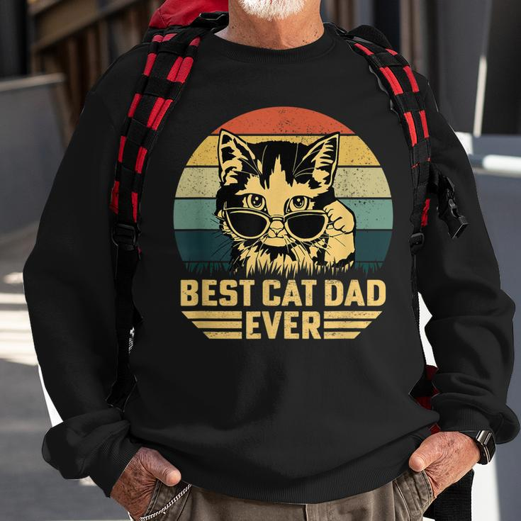 Mens Vintage Best Cat Dad Ever Retro Fathers Day For Cat Dad Sweatshirt Gifts for Old Men