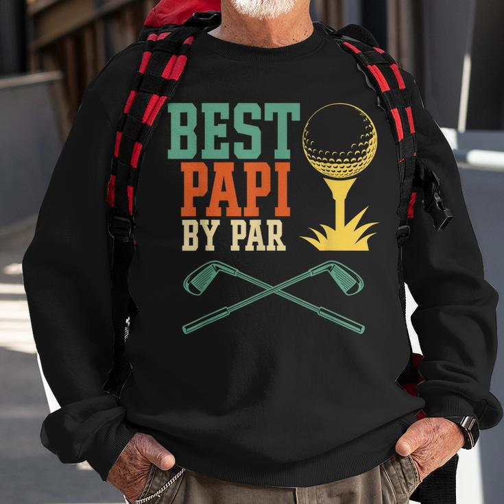Mens Vintage Best Papi By Par Disc Golf Gift Dad Fathers Papa Sweatshirt Gifts for Old Men