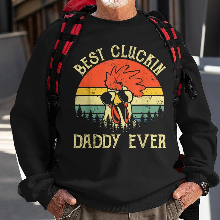 Mens Vintage Chicken Dad Best Cluckin Daddy Ever Proud Farmer Sweatshirt Gifts for Old Men