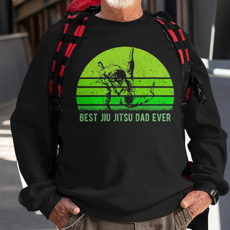Mens Vintage Retro Best Jiu Jitsu Dad Ever Funny Dad Fathers Day Sweatshirt Gifts for Old Men
