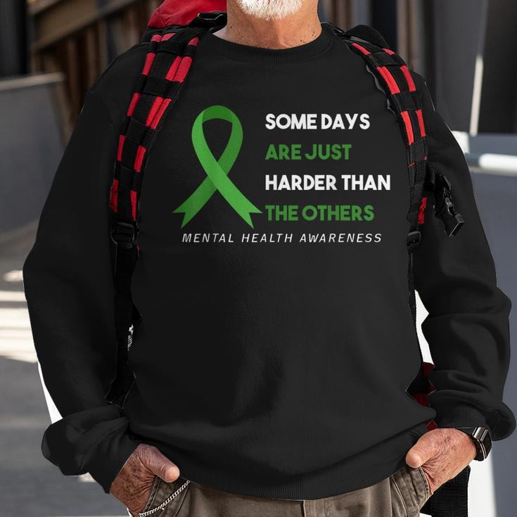 Mental Health Awareness Green Ribbon Saying Quote Sweatshirt Gifts for Old Men