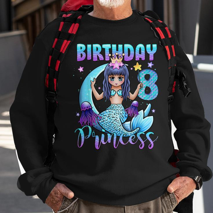 Mermaid Birthday Girl 8 Years Old Mermaid 8Th Birthday Girls Sweatshirt Gifts for Old Men