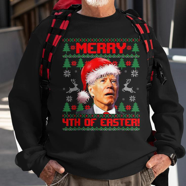 Merry 4Th Of Easter Funny Joe Biden Christmas Ugly Sweater V3 Men Women Sweatshirt Graphic Print Unisex Gifts for Old Men