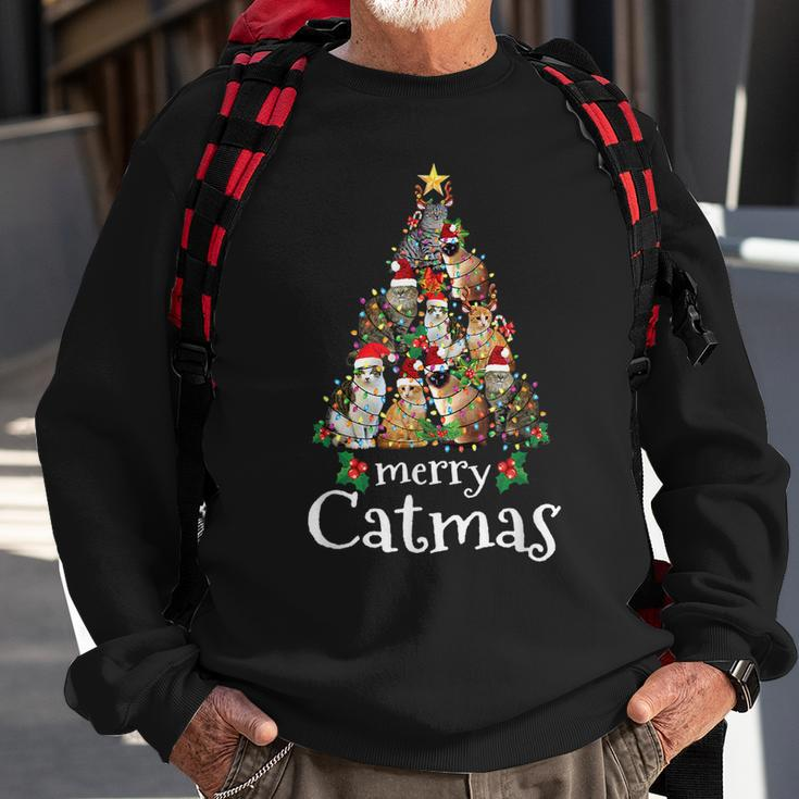Merry Catmas Funny Cat Mom Cat Dad Christmas Cat Men Women Sweatshirt Graphic Print Unisex Gifts for Old Men