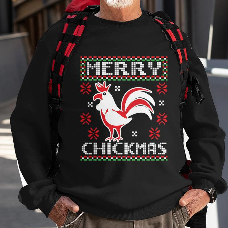 Merry Chickmas Chicken Ugly Christmas Sweater Gift Sweatshirt Gifts for Old Men